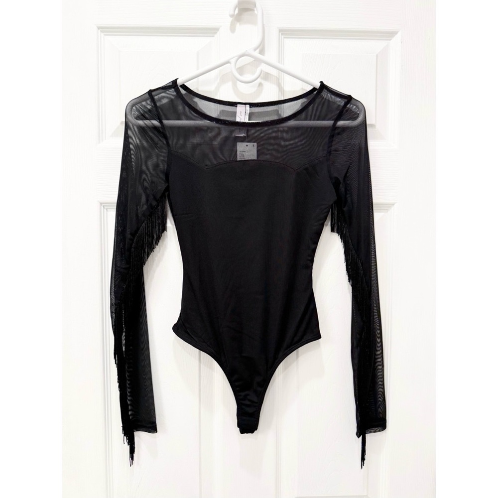 Urban Outfitters Out From Under Western Fringe Mesh Bodysuit